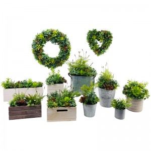 Модерни изкуствени сочни растения с ваза за настолни декоративни глобуси